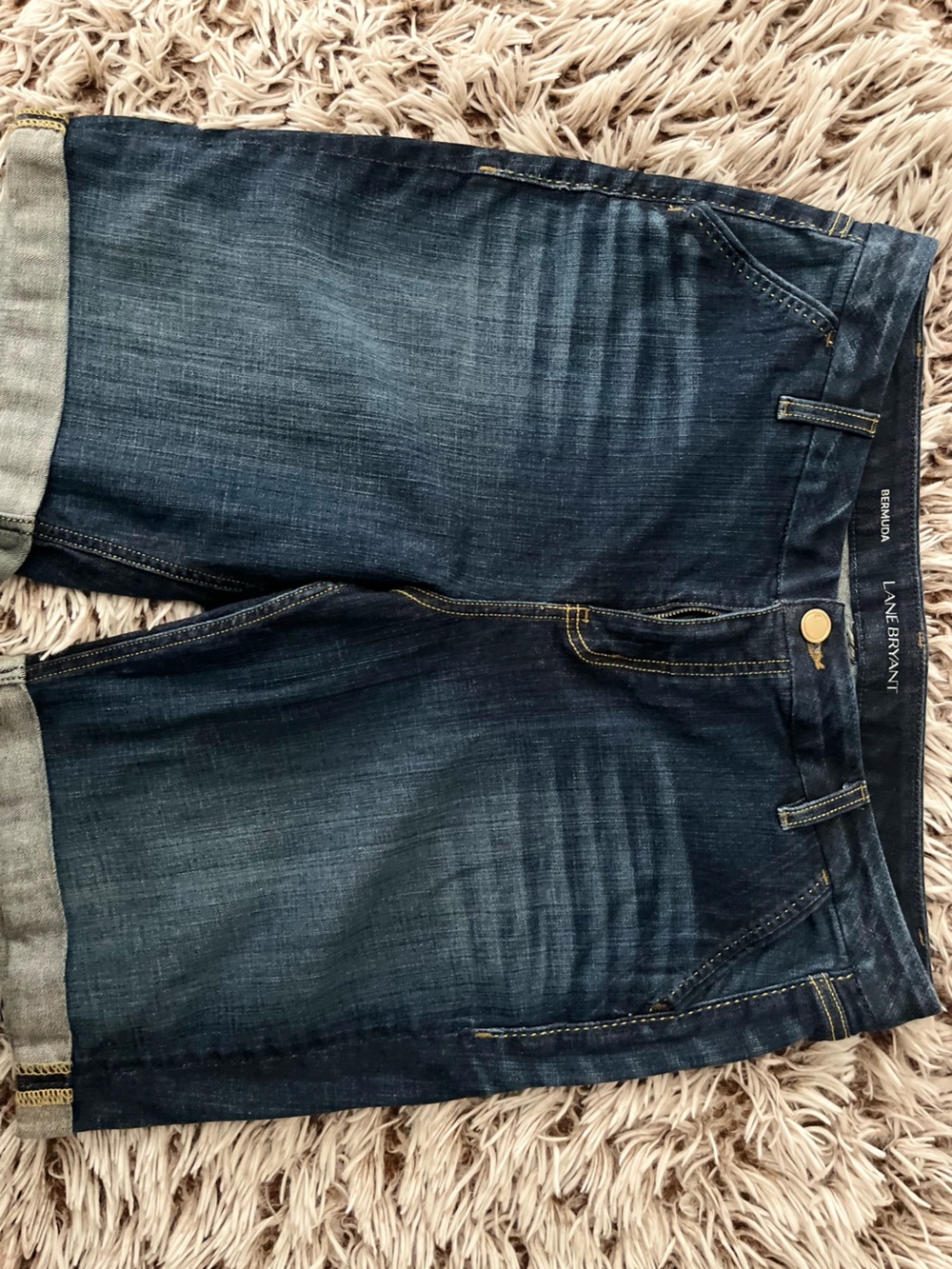 Lane Bryant Dark Indigo Bermuda Denim Shorts